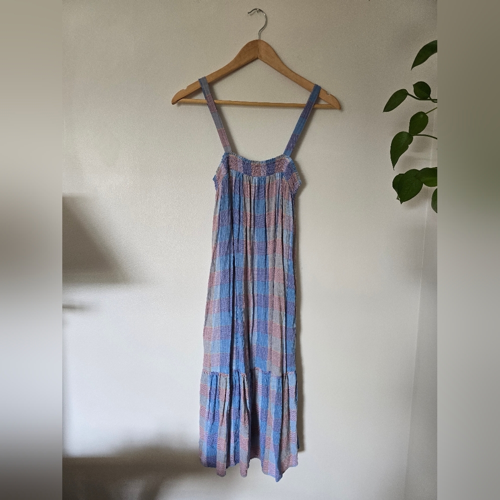 LOFT XSmall Pink Blue Maxi Sleeveless Flowy Summer Femine Dress
